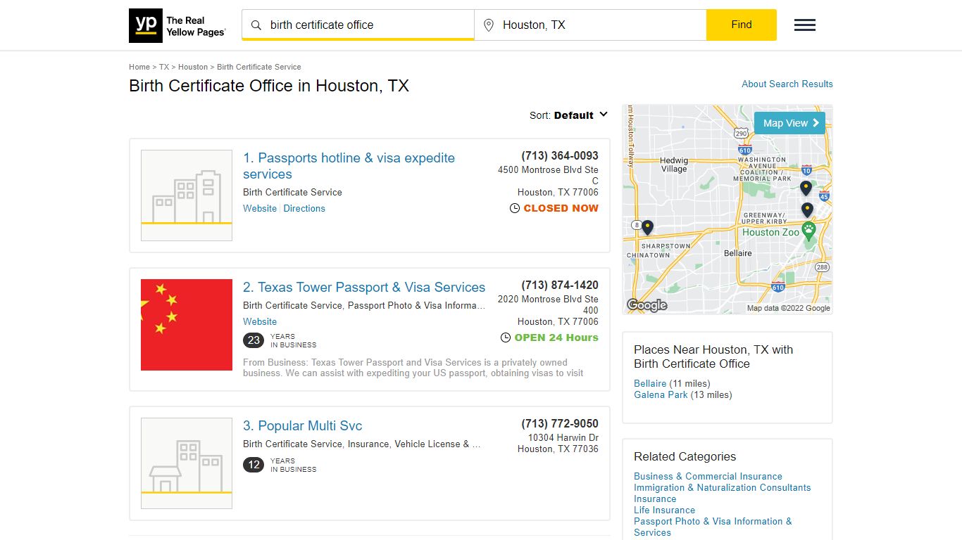 Birth Certificate Office in Houston, TX - yellowpages.com